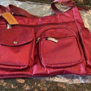 NWT *Gold Coast BURGUNDY Diaper or Beach Bag *plus real JADE NECKLACE & earrings